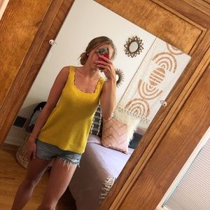 Anthropologie Moth Golden Yellow Sweater Tank